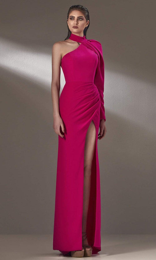 MNM Couture - K3892 High Neck Sheath Evening Dress