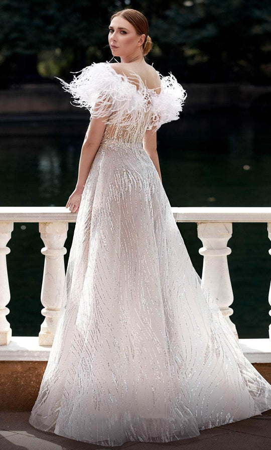 MNM Couture K3933 - Feather A-Line Evening Gown