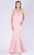 MNM COUTURE - M0002 Strapless Folded Sweetheart Crepe Mermaid Dress Special Occasion Dress 0 / Blush