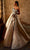 MNM COUTURE M0082 - Bejeweled Metallic Ballgown Evening Dresses 0 / Gold
