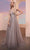 MNM COUTURE M0095 - Floral Applique Tulle Evening Dress Evening Dresses 0 / Silver