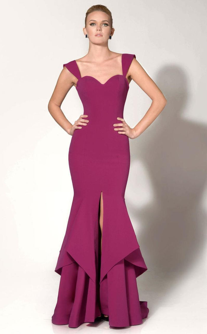 MNM Couture N0020 Tiered Ruffles Mermaid Gown - 1 pc Purple In Size 14 Available CCSALE 14 / Purple