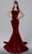 MNM Couture N0450 - Strapless Velvet Evening Gown Prom Dresses 4 / Burgundy
