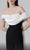MNM COUTURE N0456A - Draped Off Shoulder Jumpsuit Evening Dress