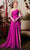 MNM COUTURE N0503 - Draped Bodice Evening Gown Formal Gowns 4 / Fuchsia
