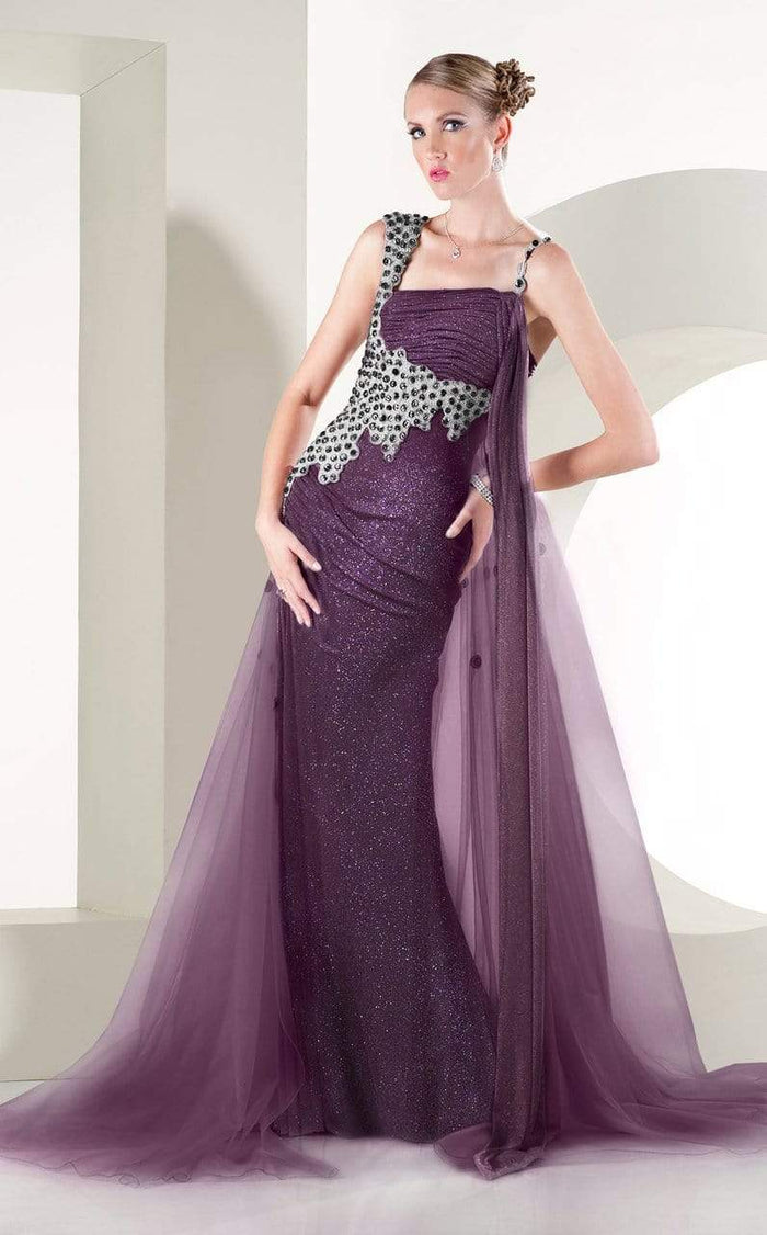 MNM Couture Rhinestones Embellished Gown KH0954 - 1 pc Purple In Size 6 Available CCSALE 6 / Purple