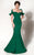 MNM Couture - Ruffle Accented Mermaid Dress 2144A Formal Gowns 0 / Deep/Dark Green