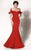 MNM Couture - Ruffle Accented Mermaid Dress 2144A Formal Gowns 0 / Red
