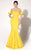 MNM Couture - Ruffle Accented Mermaid Dress 2144A Formal Gowns 0 / Yellow