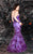 MNM COUTURE - Sleeveless Lace Floral Halter Mermaid Gown KH067 - 1 pc Purple in Size 20; 1 pc Silver in Size  22 Available CCSALE