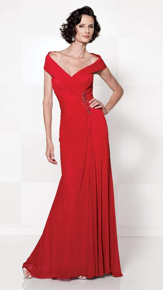 Mon Cheri - 114670 V-neck Sheath Dress in Periwinkle - 1 Pc. Periwinkle in size 10 Available CCSALE 10 / Periwinkle