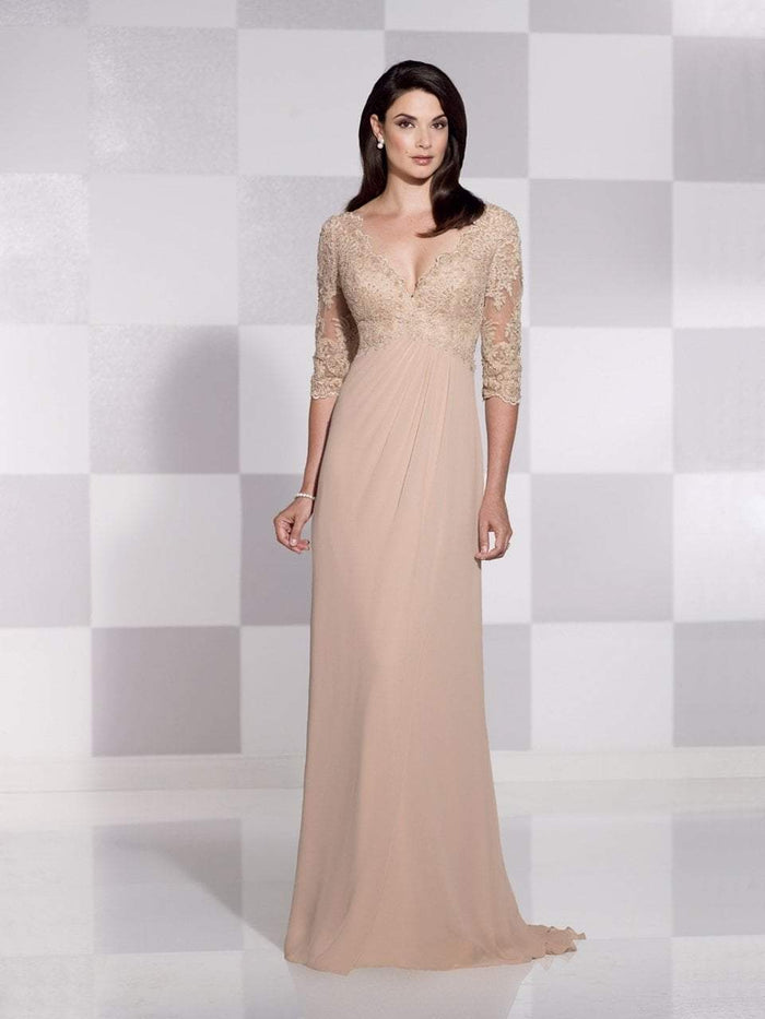 Mon Cheri - 115617 Lace Floral Evening Dress CCSALE 14 / Rum Pink