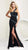 Mon Cheri - 116711 One Shoulder Strap Dress with Slit 1 Pc. Black/Royal Blue in size 4 Available CCSALE 4 / Black/Royal Blue