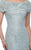 Mon Cheri - 215D03 Bateau Scalloped Lace Applique Evening Gown - 1 pc Blue Willow in Size 8 Available CCSALE