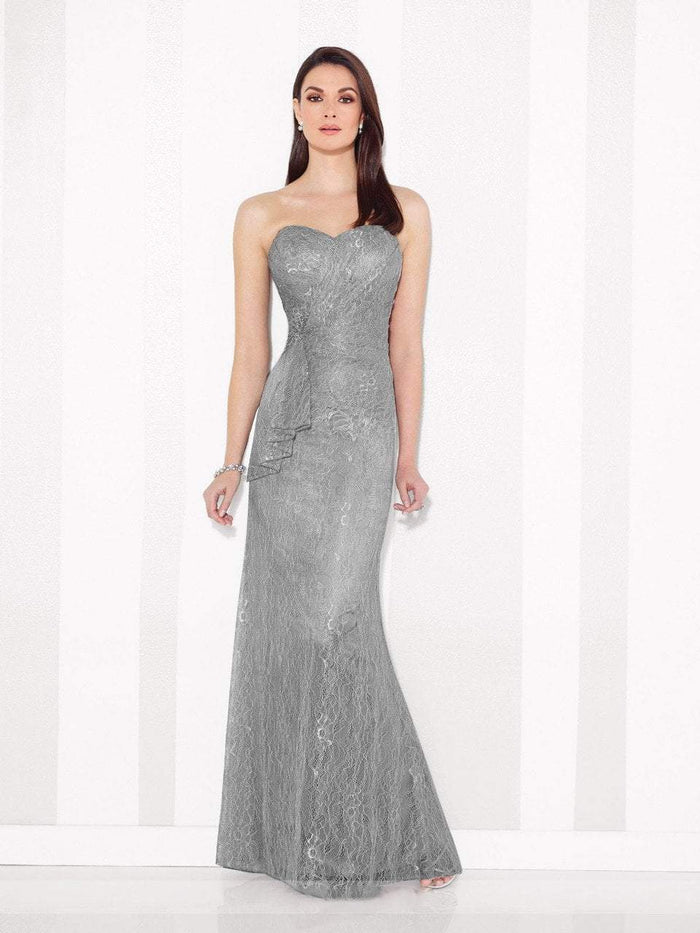 Mon Cheri 216683 Strapless Lace Sheath Dress CCSALE 8 / Silver