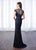 Mon Cheri Beaded Sheer Lace Cap Sleeves Evening Gown 217642 CCSALE