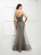 Mon Cheri Beaded Strapless Lace Long Gown 217D87 CCSALE 8 / Pewter