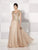 Mon Cheri Chiffon Cap Sleeved Gown in Champagne 214686 CCSALE 18 / Champagne