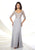 Mon Cheri - Crystal Embellished Quarter Sleeve Dress - 1 pc Silver in Size 8 Available CCSALE 8 / Silver