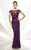 Mon Cheri Embellished Illusion Cap Sleeve Gown CCSALE 14 / Purple
