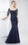 Mon Cheri Lace Quarter Length Sleeves Mermaid Gown 217937 CCSALE 14 / Navy