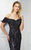 Mon Cheri - Off-the-Shoulder Lace Evening Gown 217941 - 1 Pc Black/Silver in Size 10 Available CCSALE
