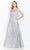 Mon Cheri - Quarter-Length Sleeve A-line Gown 118682 CCSALE 16 / Gray