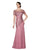 Mon Cheri Sheer Laced Mermaid Long Dress in Mauve 114662 CCSALE 10 / Mauve