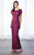 Mon Cheri Short Sleeve Jeweled Lace Sheath Gown 217637 - 1 pc Dark Raspberry In Size 6 Available CCSALE