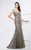 Mon Cheri Square Neck Sequined Evening Gown 217943 CCSALE 12 / Dark Taupe
