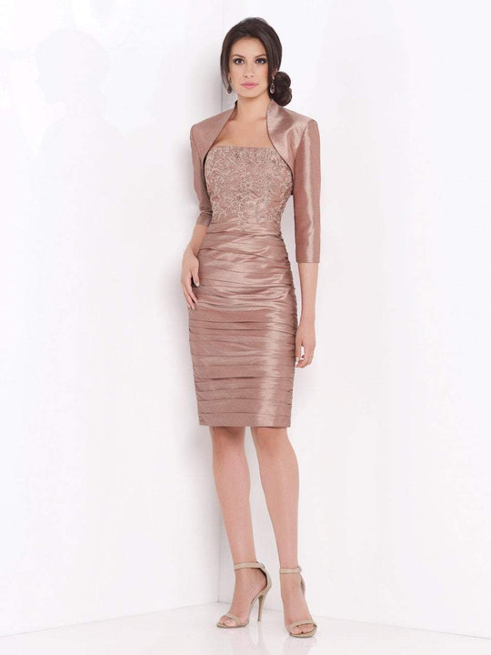 Mon Cheri Two-Piece Embellished Shantung Dress in Rose Quartz 115856 CCSALE 8 / Rose Quartz