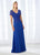 Mon Cheri V-Neck Short Sleeves Bejeweled Evening Gown 118685 - 1 pc Royal Blue In Size 14 Available CCSALE 14 / Royal Blue