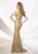Montage by Mon Cheri - 116948 Metallic Lace Dress - 1 pc Mink in Size 6 and 1 pc Gold in Size 4 Available CCSALE