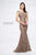 Montage by Mon Cheri - 116948 Metallic Lace Dress CCSALE 6 / Mink
