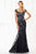 Montage by Mon Cheri - 118966 Floral Embroidered Lace and Tulle Gown Evening Dresses 4 / Black/Pewter