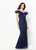 Montage by Mon Cheri - 119931 Ruffled Off-Shoulder Gown Mother of the Bride Dresses 00 / Blue Willow