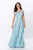Montage by Mon Cheri - 119945 Embroidered Floral A-Line Gown Evening Dresses 0 / Dark Aqua