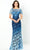 Montage by Mon Cheri 119958W - Ombre Lace Evening Gown Prom Dresses 16W / Navy/Light Blue/ Multi