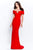 Montage by Mon Cheri - 120905 Off Shoulder Brooch Accent Sheath Gown Formal Gowns 4 / Red
