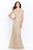 Montage by Mon Cheri - 120912 Lace Plunging V-Neck Sheath Dress Mother of the Bride Dresses 4 / Dk.Champagne
