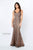 Montage by Mon Cheri - 120921 Metallic Ribbon Plunging V-Neck Gown Evening Dresses
