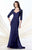 Montage by Mon Cheri - 214943 Criss Cross Ruched Lace Evening Gown - 1 pc. Wine in Size 12 Available CCSALE 6 / Navy