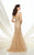 Montage by Mon Cheri - 216964 Tulle Lace Trumpet Dress - 1 pc Champagne in Size 10 Available CCSALE