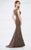 Montage by Mon Cheri - 217948 Bateau Neck Beaded Lace Trumpet Gown  - 1 pc Mocha in Size 12 Available CCSALE