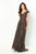Montage by Mon Cheri - 219975 Portrait V-Neck Cascading Ruffled Gown Mother of the Bride Dresses 4 / Bronze