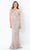 Montage by Mon Cheri - 220934 Beaded Soutache Cap Sleeved Sheath Gown Evening Dresses 4 / Stone