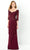 Montage by Mon Cheri - 220942 Beaded Quarter-Length Dress Evening Dresses 4 / Wine