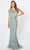 Montage by Mon Cheri 221965W - V Back Bedazzled Sheath Gown Evening Dresses 16W / Sage