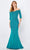 Montage by Mon Cheri - 221970 Off-Shoulder Sparkle Beaded Mermaid Gown Special Occasion Dress 4 / Peacock