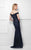 Montage by Mon Cheri - Beaded Off-Shoulder Sheath Dress 117920 - 1 pc Smoke In Size 12 Available CCSALE 12 / Smoke